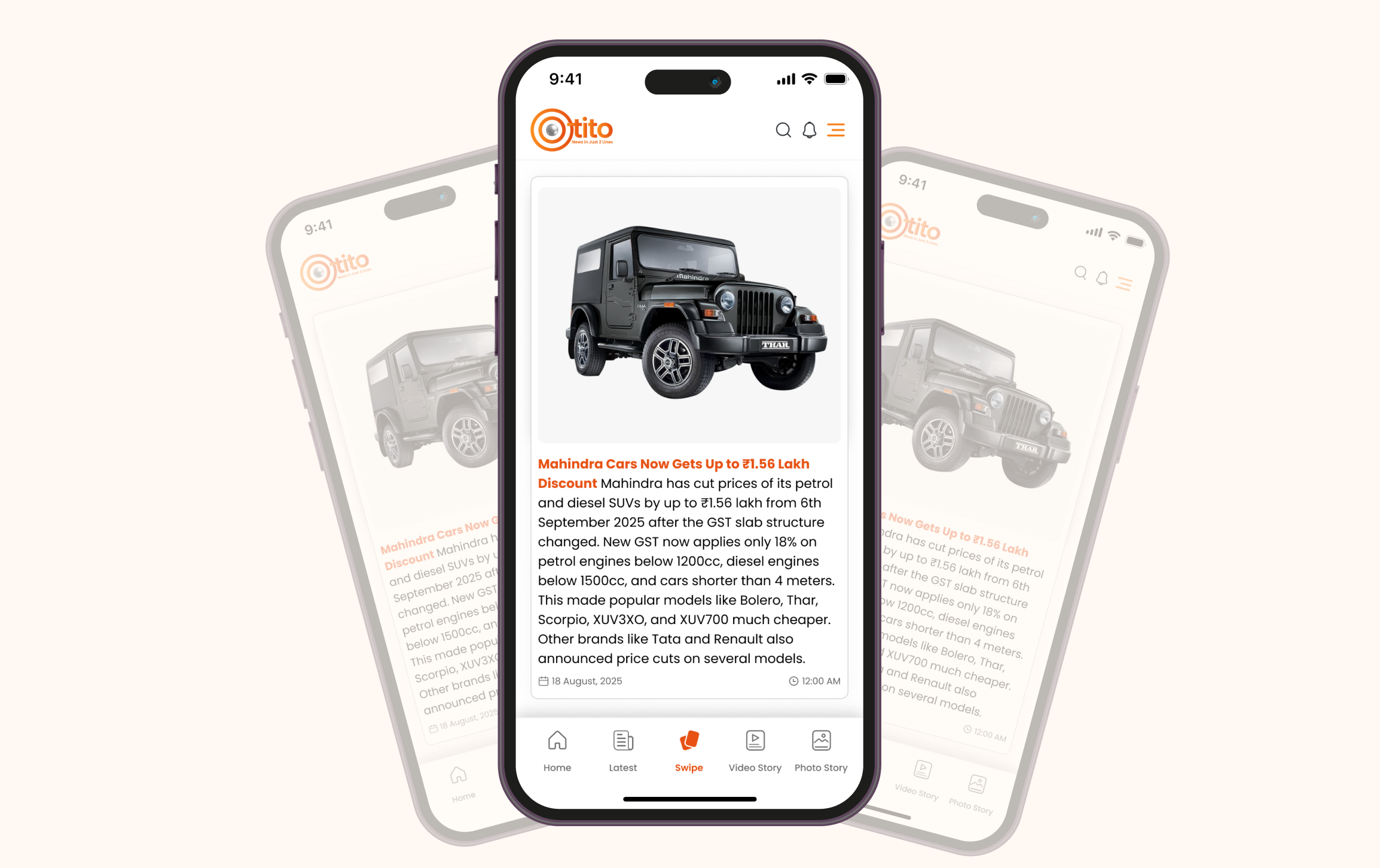 Headlines at Your Fingertips:<br /><span>Just Swipe</span>